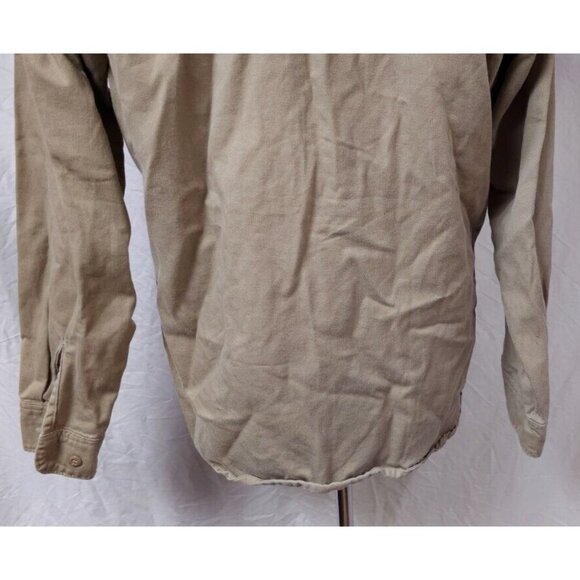 Camco Mens Large Long Tan Heavy Flame Resistance Embroidered Ducks Shirt USA - Picture 9 of 12